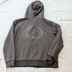 Harry Potter Hogwarts Railways Brown Zip Up Jacket Universal Studios Size Small